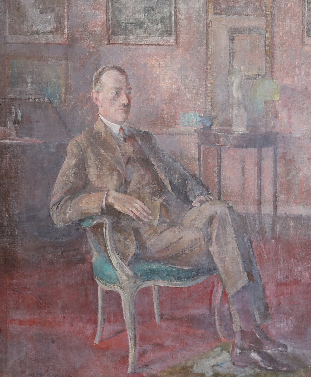 Philip Connard R.A. (1875-1958), Portrait of a seated gentleman, oil on canvas, 76 x 64cm